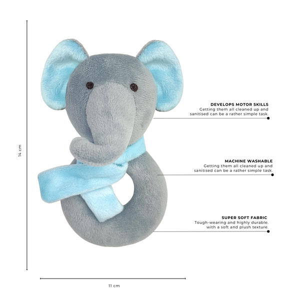 Abracadabra Ring Rattle - Blue Elephant 0M+