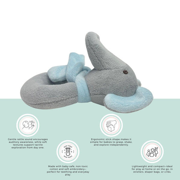 Abracadabra Ring Rattle - Blue Elephant 0M+