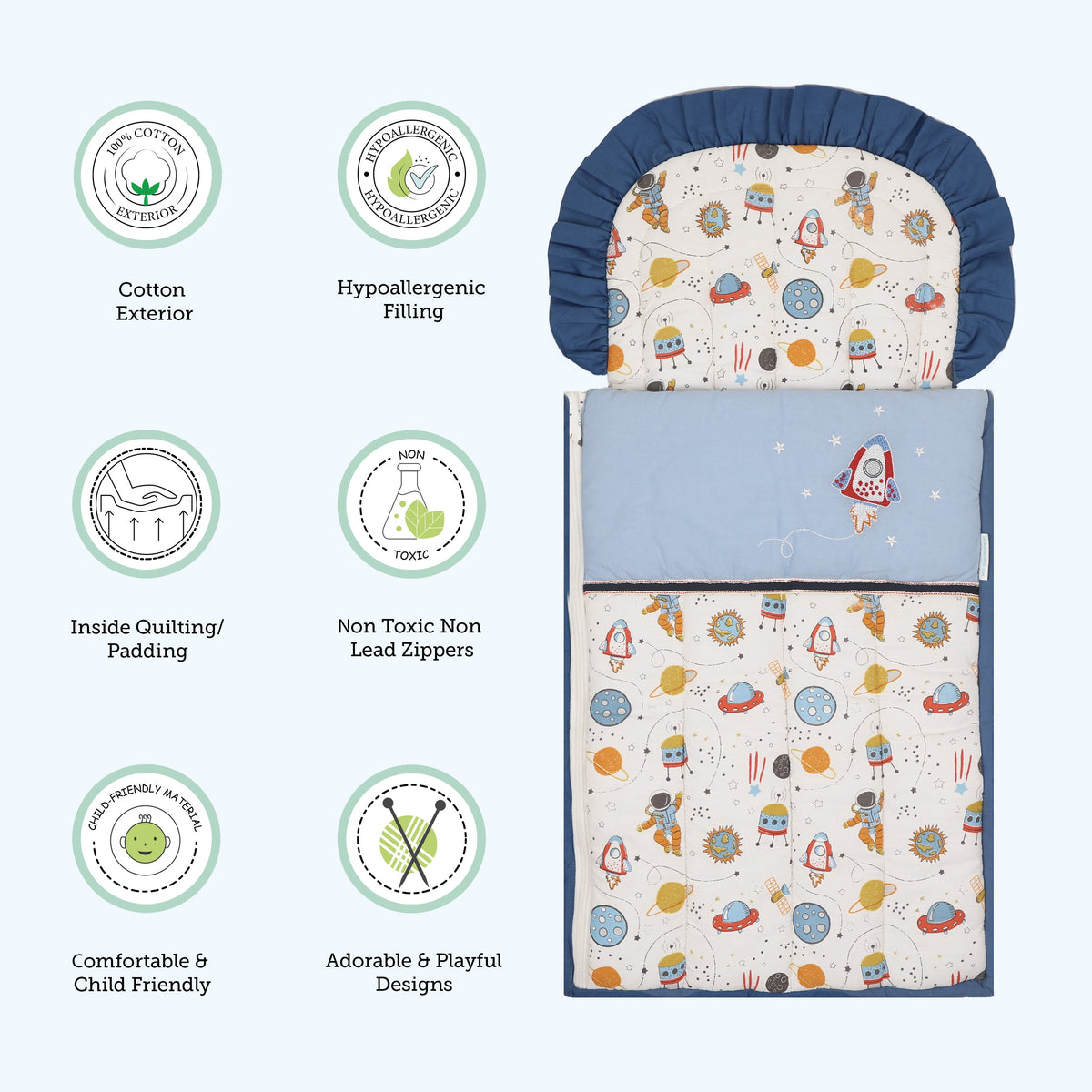 Abracadabra Rocketman Quilted Baby Carrier Nest Cum Sleeping Bag