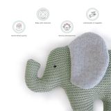Abracadabra Eli the Elephant Knitted Soft Toy – Sage Green