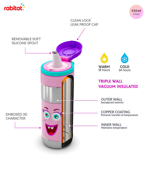 Rabitat Clean Lock Insulated Stainless Steel Bottle - (Miss Butter)