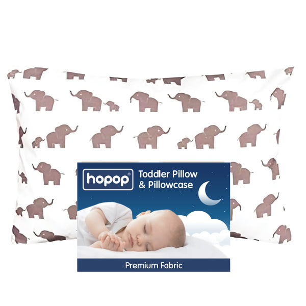 Hopop Soft & Breathable Premium Cotton Toddler Pillow with Pillowcase - Assorted
