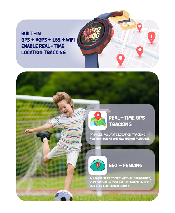 Spiky Cacus 4g Video & Voice Calling Smartwatch with GPS - Blue
