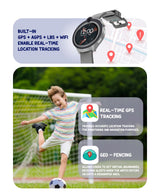 Spiky Cacus 4g Video & Voice Calling Smartwatch with GPS - Black