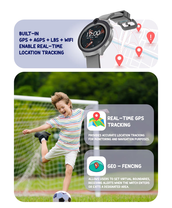 Spiky Cacus 4g Video & Voice Calling Smartwatch with GPS - Black