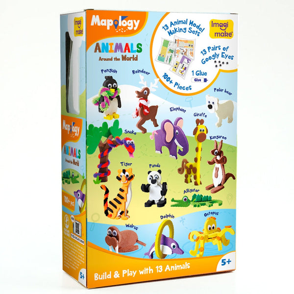 Mapology Animals 3D Models Assemble Game - 13 Animal Cut-Out Sets