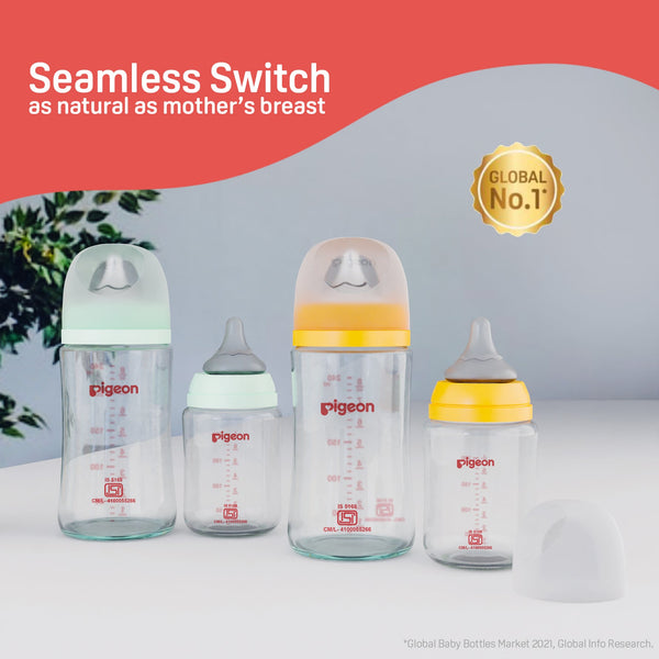 Pigeon Glass Nursing Bottle with Softlatch Nipple 240ml