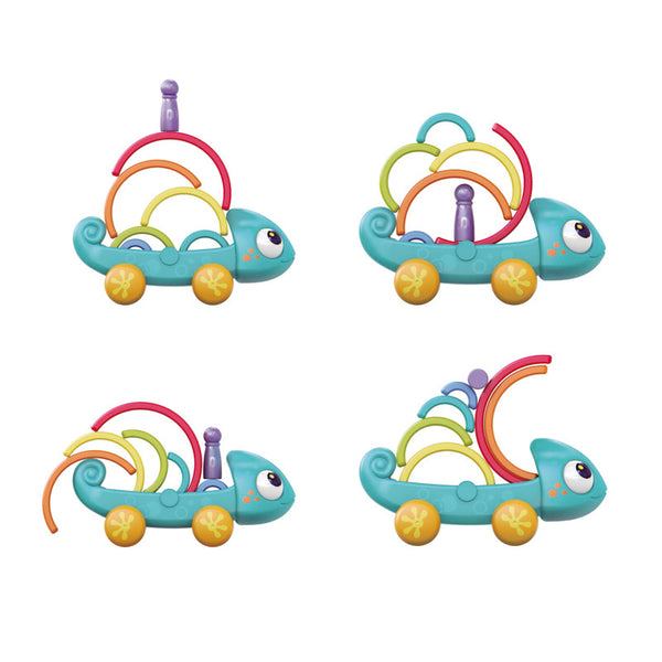 Hola Rainbow Chameleon Pull Along & Stacking Toy 28 x 13 x 14 cm Multicolor
