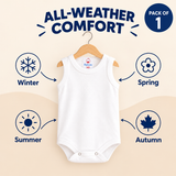 Babiano Cotton Blend Button Down Bodysuit Romper Pack of 1 White