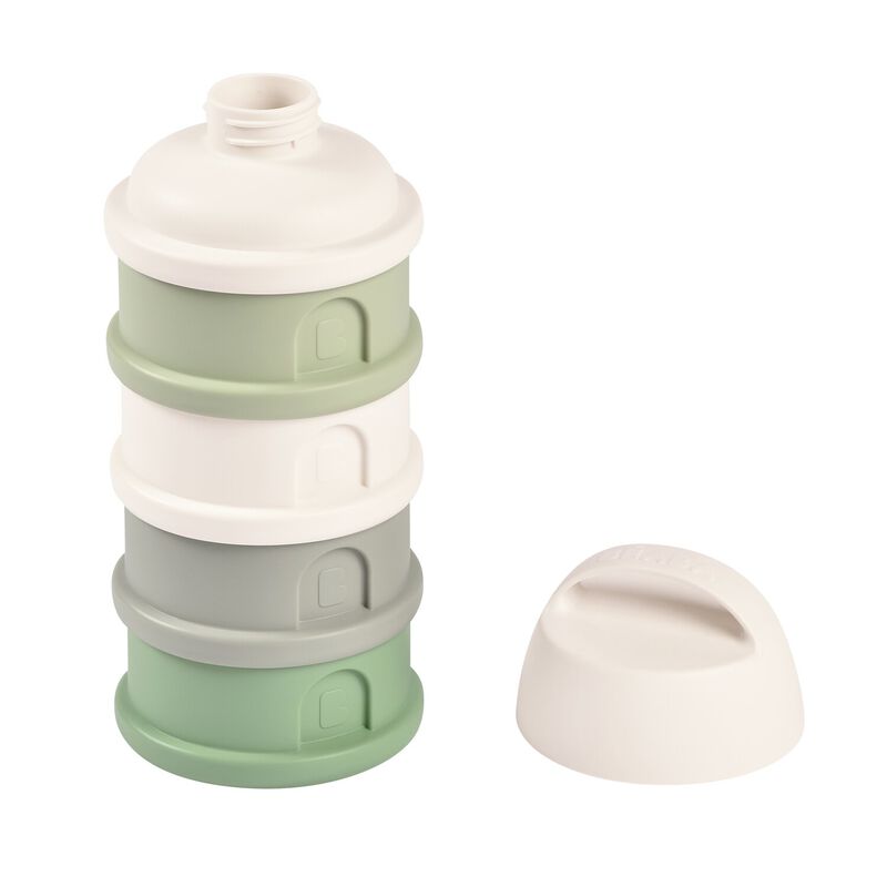 Béaba Formula Milk Container 4 Compartments – Cotton / Sage Green