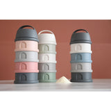 Béaba 4-Compartment Stacked Formula Milk Container – Pink & Mineral Grey