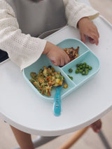 Beaba Silicone meal set with suction cup blue