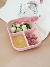 Beaba Silicone Suction Plate and Spoon Set pink