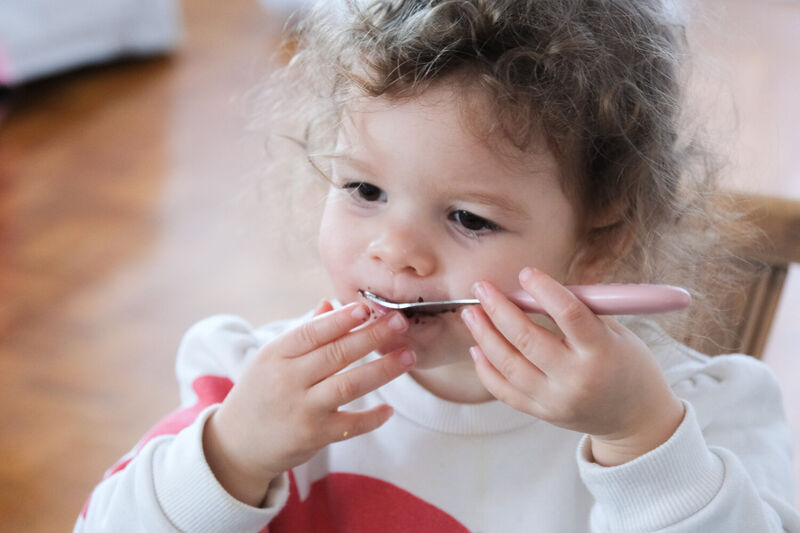 Béaba 3-Piece Stainless Steel Learning Cutlery Set – Old Pink