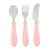 Beaba 3-Piece Stainless Steel Baby Feeding Set old pink
