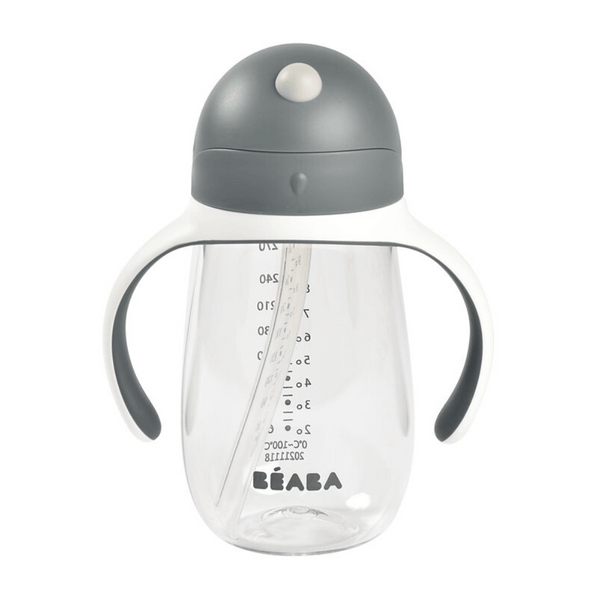 Beaba Straw Cup 300ml - Mineral Grey