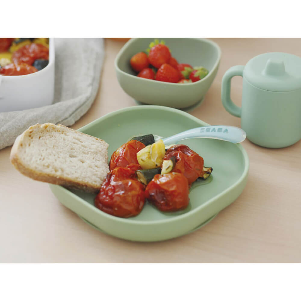 Beaba Silicone Suction Plate - Sage Green