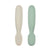 BeabaSet of 2 silicone pre-spoons sage green / velvet grey