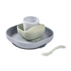 Béaba 4-Piece Silicone Baby Feeding Dinner Set 4M+ – Pebble