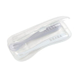 Béaba 1st Stage Silicone Spoons with Carry Box, Set of 2 – Pebble & Cloud Blue