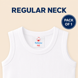 Hopop Baby Round Neck Sleeveless Cotton Vest Pack of 1 White