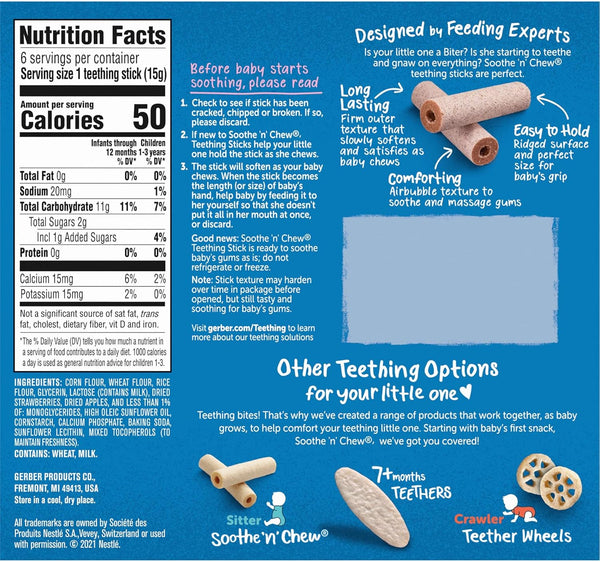 GerberTeething Sticks - Strawberry & Apple