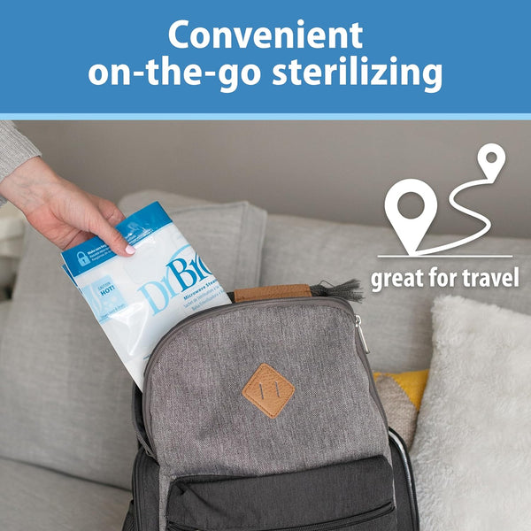 Dr. Brown's Microwave Steam Sterilizer 5 Reusable Begs 30 Uses Per Beg