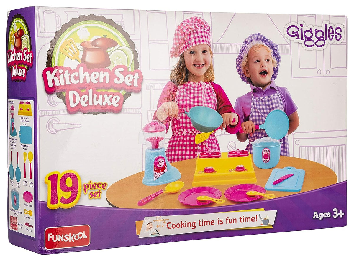 Giggles Kitchen Set Deluxe 19-Piece – Multicolor