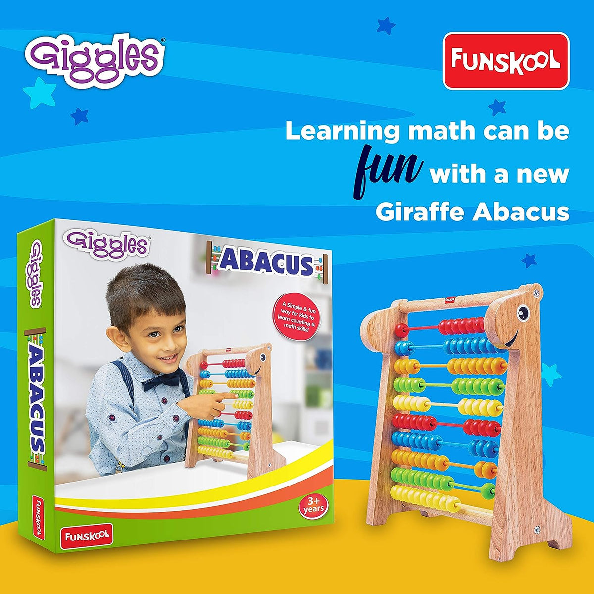 Learning Toy Giggles Giraffe Abacus 26-Piece – Multicolor