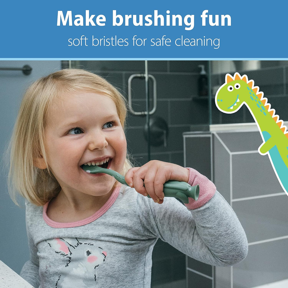 Dr. Brown's Dinosaur Toddler Toothbrush 1-4 Years Green
