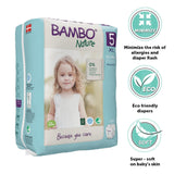 Bambo Nature Premium Baby Tape Diapers Size 5 XL 12–18 kg – 22 Count