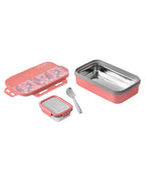 Youp Stainless Steel Lunch Box with Spoon 500 ml Pink