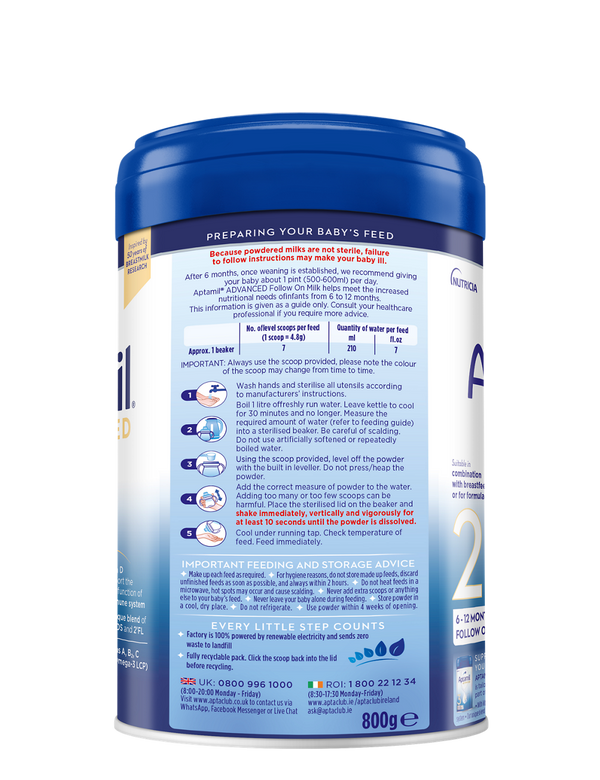 Aptamil Advanced Follow On Milk 800g, 6-12Months