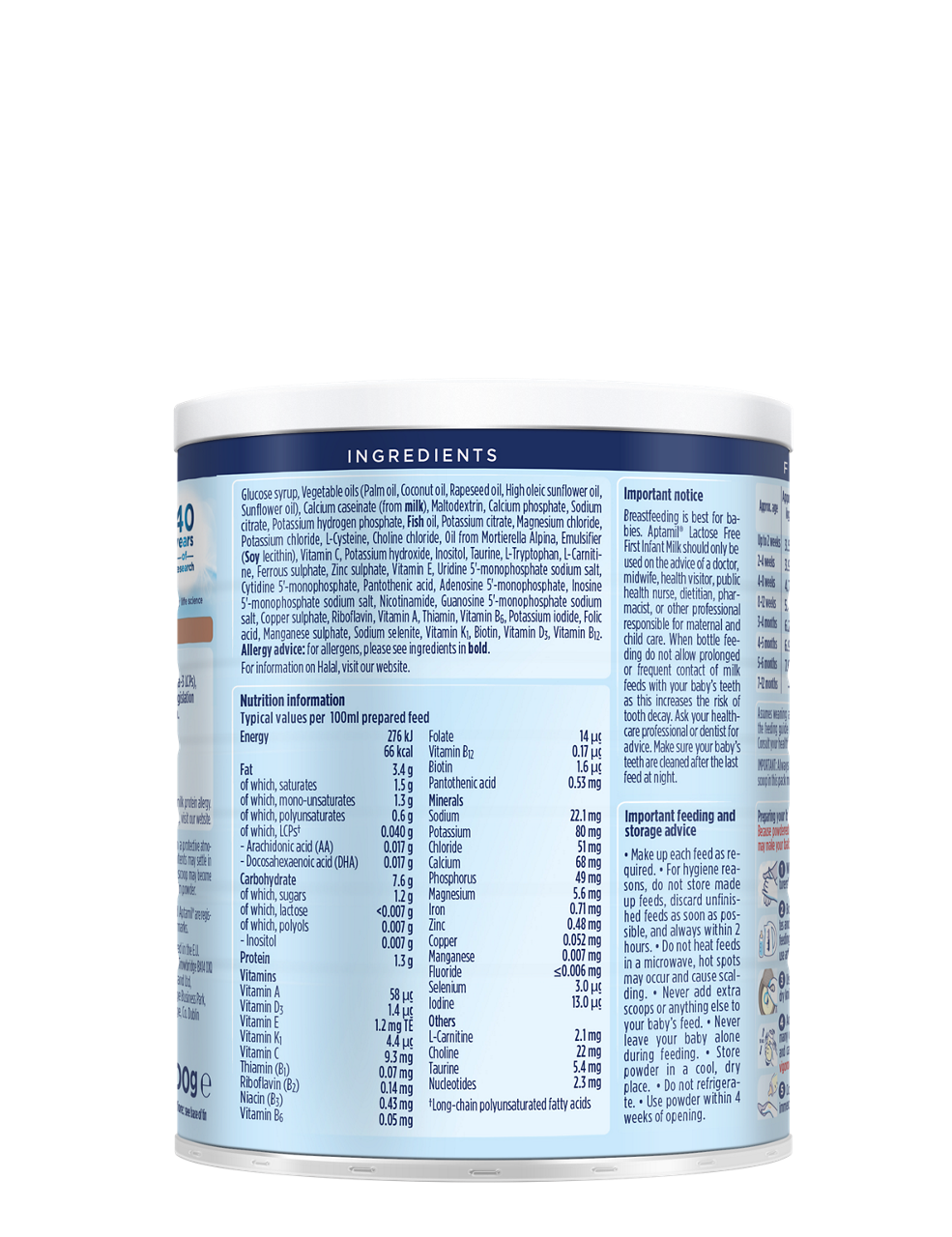 Aptamil Lactose Free First Infant Milk – From Birth, 400g