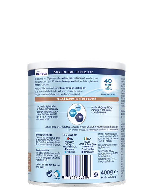 Aptamil Lactose Free First Infant Milk – From Birth, 400g