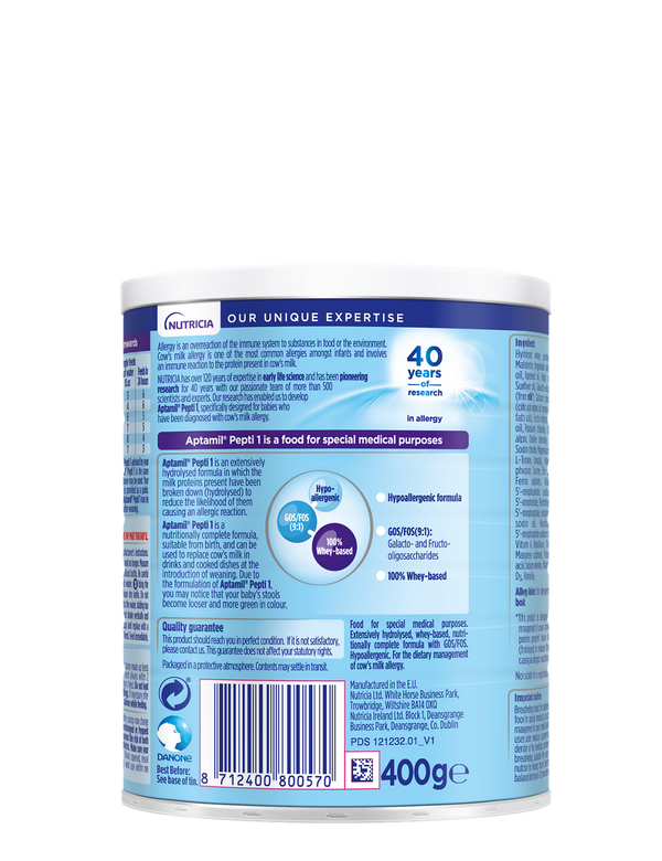 Aptamil Pepti 1 400g Tin Extensively Hydrolysed Formula