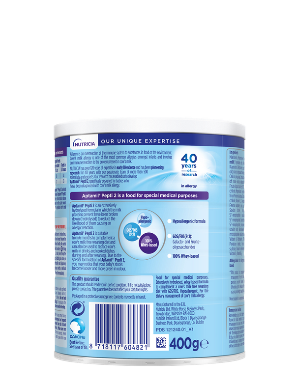 Aptamil Pepti 2 400g Tin Extensively Hydrolysed Formula
