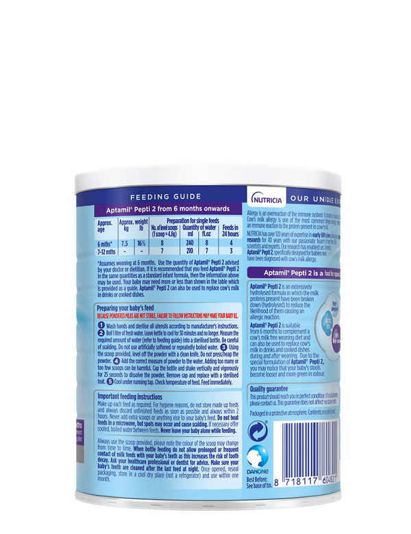 Aptamil Pepti 2 400g Tin Extensively Hydrolysed Formula