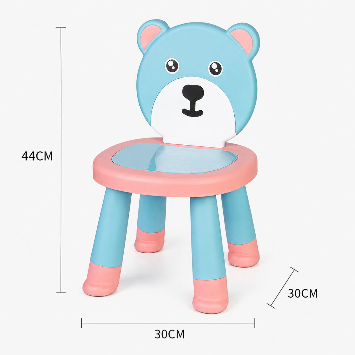 YOMH Cute Bear Kids Chair With Anti-Slip Legs - Peach & Green