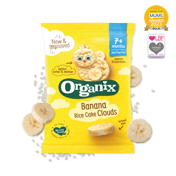Organix Banana Rice Cake Clouds Organic Baby Snacks – 7+ Months, 40g