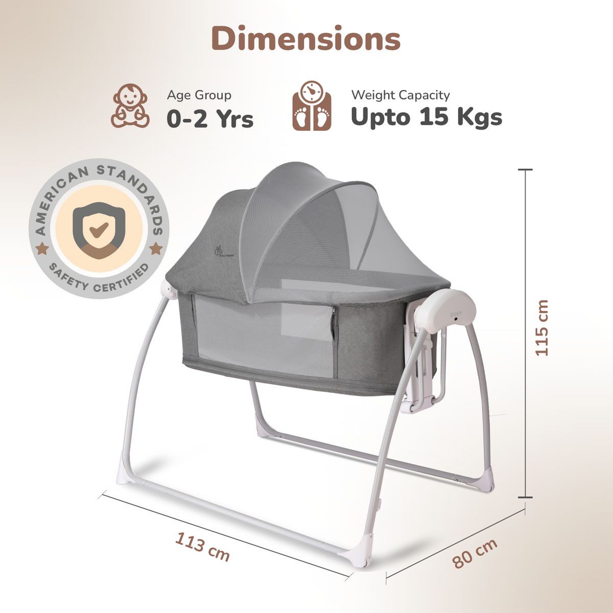 R For Rabbit Lullabies Smart Electric 4 in 1 Cradle