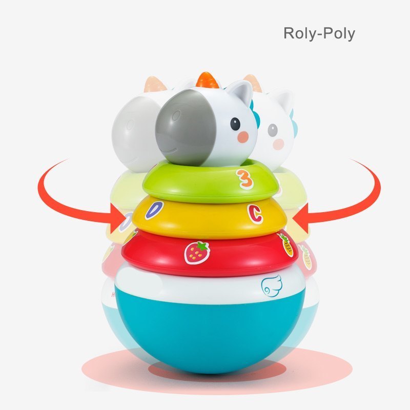 Hola Roly Poly Unicorn 3-in-1 Stacking Toy Rocker & Rattle 11 x 11 x 17 cm Multicolor