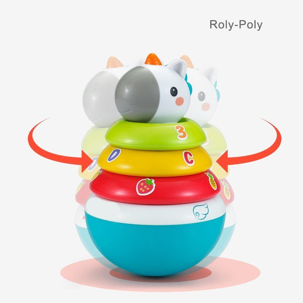 Hola Roly Poly Unicorn 3-in-1 Stacking Toy Rocker & Rattle 11 x 11 x 17 cm Multicolor