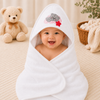 Babiano Sleeping Teddy Hooded Baby Towel – White