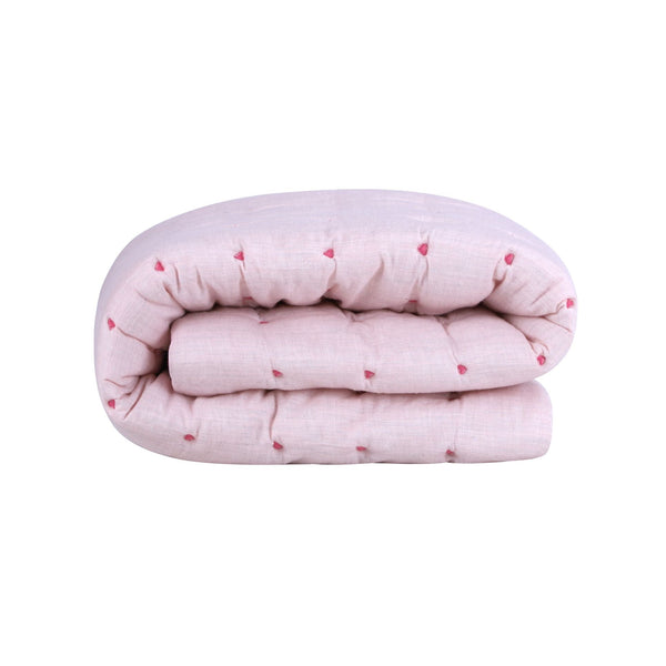 Abracadabra Baby Quilt With Heart Embriodery - Pink