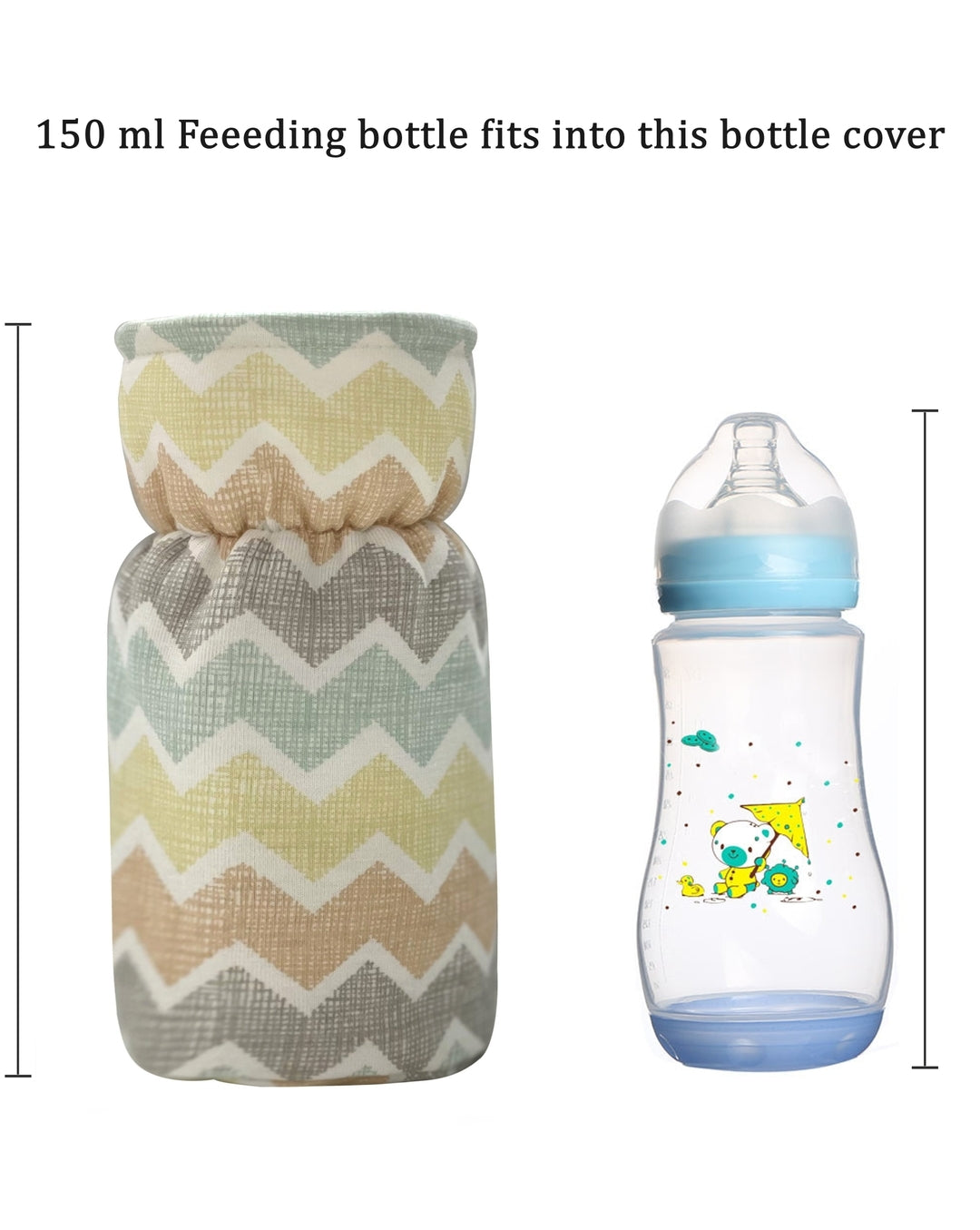 Abracadabra Zig Zag Cotton Baby Feeding Bottle Cover – Multicolor