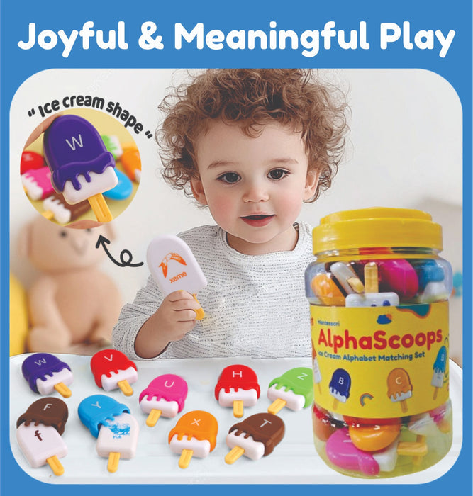 Alpha Scoops Ice Cream Montessori Alphabet Matching Game (52 pcs) 2 Years+
