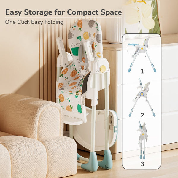 R For Rabbit High Chair Marshmallow Lite Aqua Pine