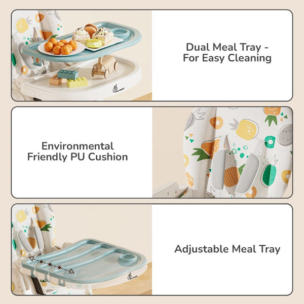 R For Rabbit High Chair Marshmallow Lite Aqua Pine