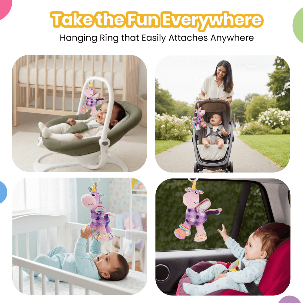 NuLuv Activity Unicorn Rattle Toy 3m+ Multicolour